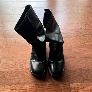 Ann Demeulemeester Black Leather Boots